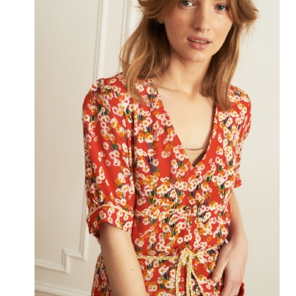 La Petite Francaise Ressource Front Pocket Ruffle Floral Dress - Picture 2 of 11